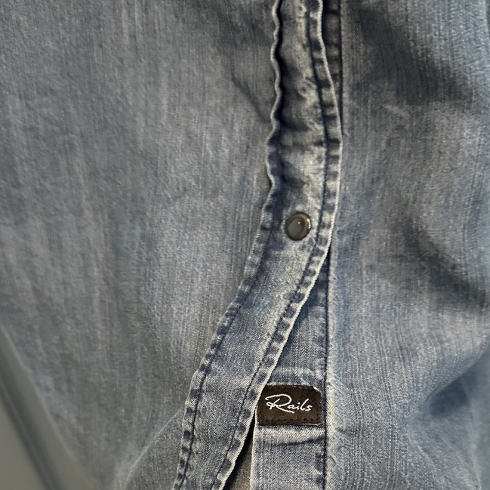 RAILS Marlow Denim Chambray Snap Button Up Shirt … - image 4